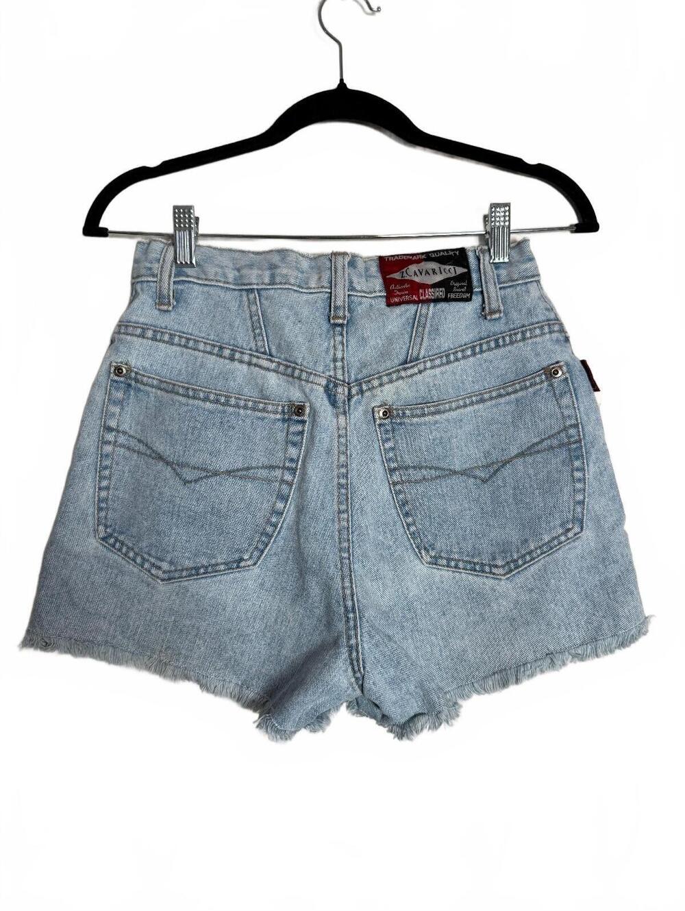 Vintage Z. Cavaricci High-Waisted Light Wash Denim Shorts Size 28